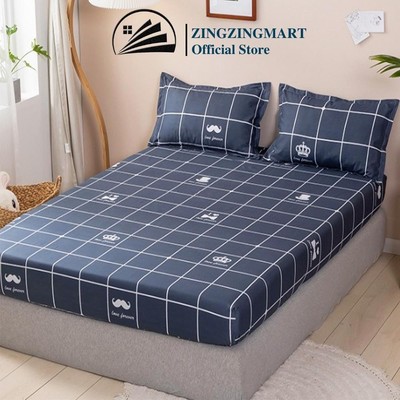 [SALE HOT] Bộ ga gối Poly cotton êm ái, thoáng mát, Mẫu caro nâu (Chat để chọn mẫu)