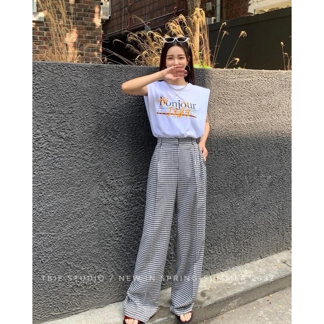 THUYBIESHOP | quần xuông kẻ họa tiết hootoch