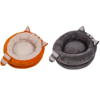 Ổ Nệm chó mèo, giường nằm thú cưng, nhà cho chó mèo thành cao 2 lớp size 45cm