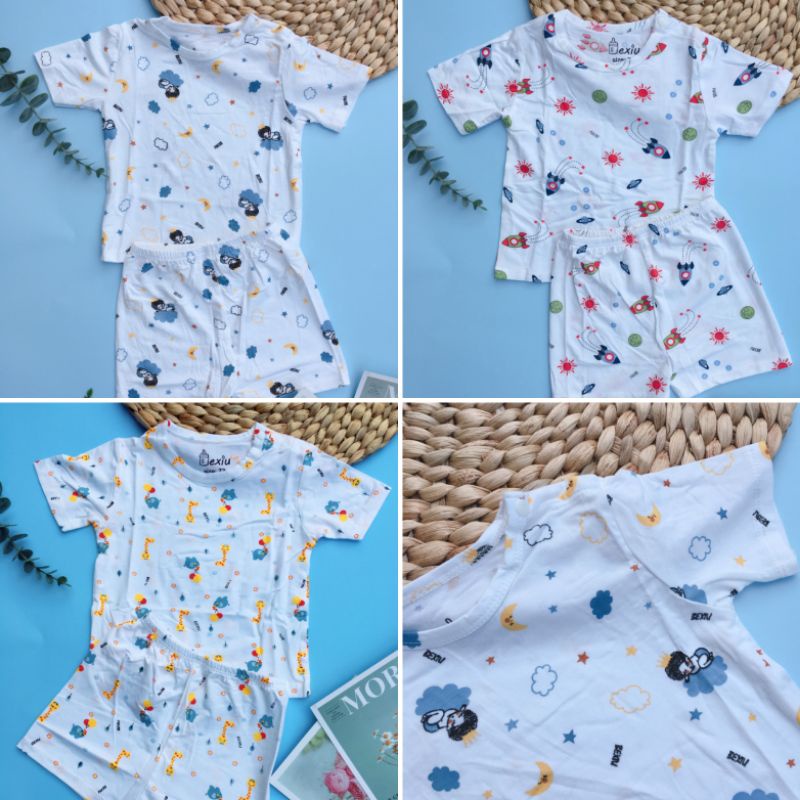 [Bé 5-19kg] Bộ ngắn tay thun lạnh Bé xíu Bexiu Bx Cao cấp cho bé trai bé gái chất siêu mềm mịn mát [ HÀNG CAO CẤP]