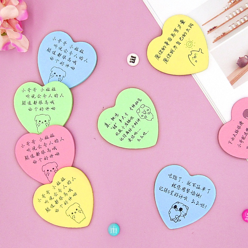 Set 25 Tờ Giấy Ghi Chú Họa Tiết Trái Tim Dễ Thương