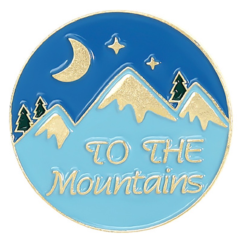 Huy Hiệu Cài Áo Hình Phong Cảnh Núi Tuyết Sáng Tạo