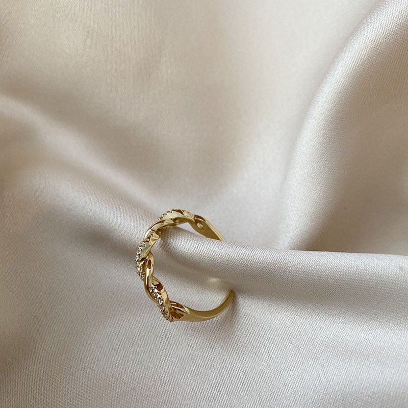 Nhẫn Đính Đá Zircon Thiết Kế Sang Trọng Cho Nữ