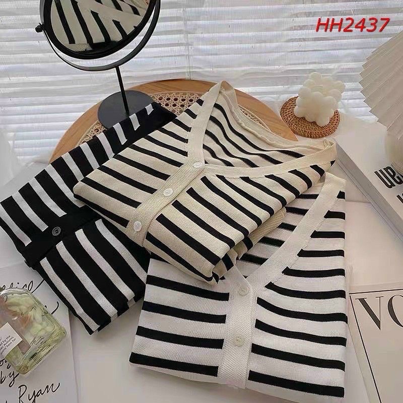 ÁO LEN CARDIGAN KẺ NGANG