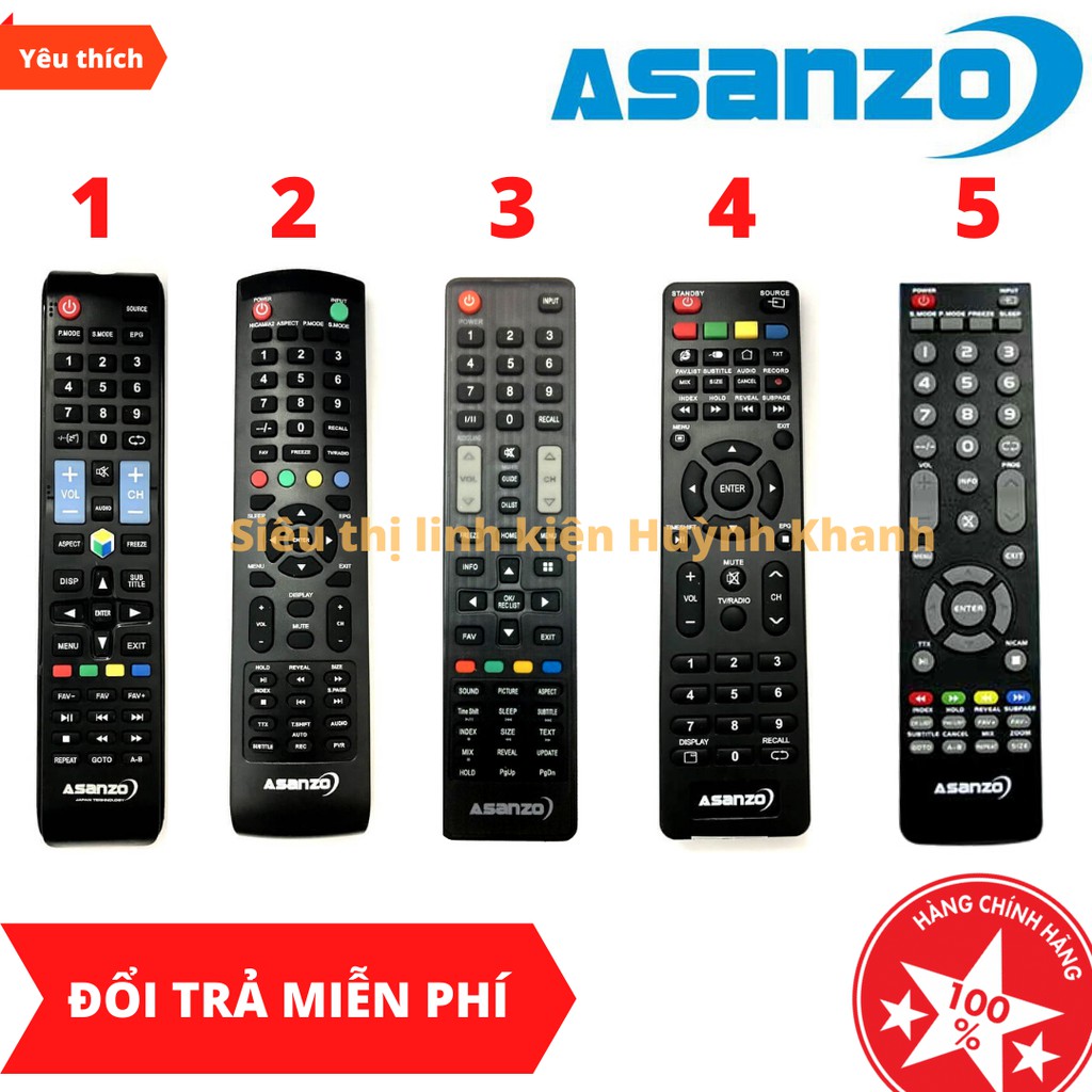 Remote điều khiển TV ASANZO chính hãng