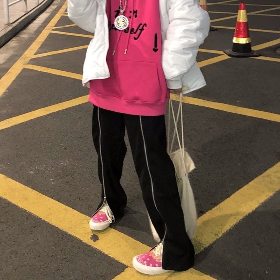 quần ống rộng Lưng Cao Phối Khóa Kéo Phong Cách Hàn Quốc Cho Nữ | BigBuy360 - bigbuy360.vn