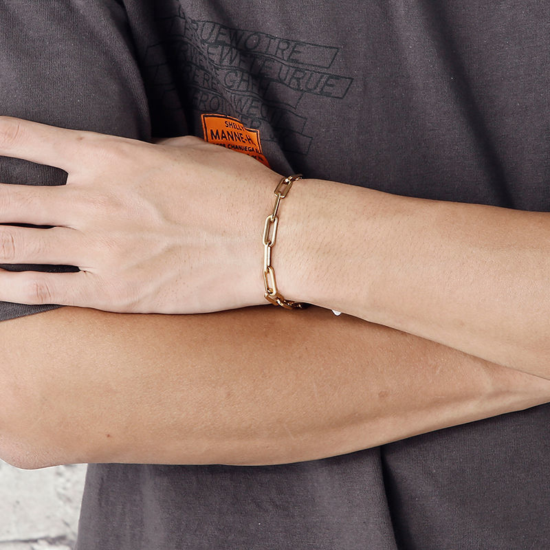 Vòng tay mắt xích chất liệu thép không gỉ thời trang cho nam nữ | BigBuy360 - bigbuy360.vn