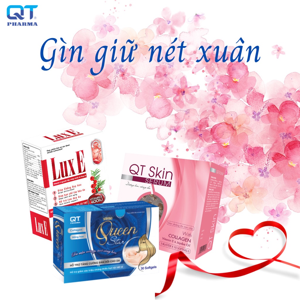 Queen Star hộp 30 viên QT Pharma Việt Nam bổ sung nội tiết tố nữ, hỗ trợ làm đẹp da gìn giữ nét xuân