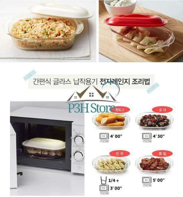 Hộp thủy tinh chịu nhiệt có nắp Lock&amp;Lock Easy Cook hình Ovan LLG482 LLG483