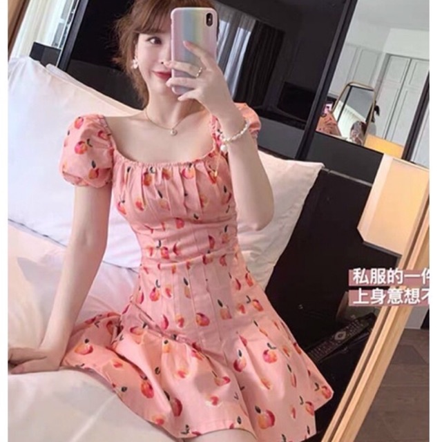 Đầm hoa voan lụa đuôi cá chít eo xinh xắn