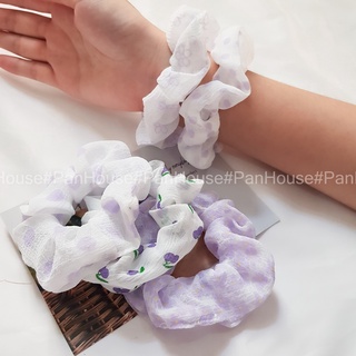 Set Dây buộc tóc Scrunchies 5 chiếc Tím Mơ Màng 2022