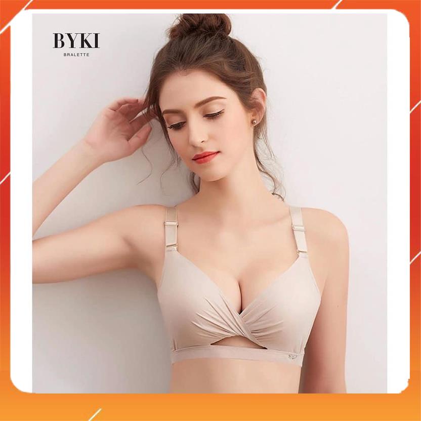 Áo lót nữ cotton lụa cao cấp không gọng ôm gọn và nâng đẩy ngực đệm mút dày xoắn ngực A9756