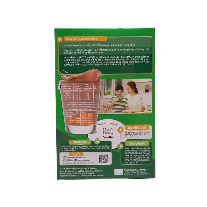 Nestlé MILO Nguyên Chất Dạng Bột - Hộp Giấy 285g