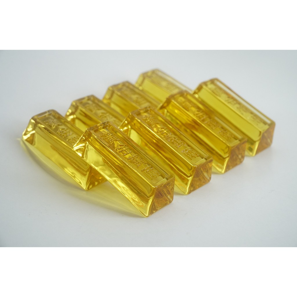 Thỏi vàng Thần Tài phong thủy chiêu tài nạp lộc lưu ly - Dài 6cm, dày 2,5cm