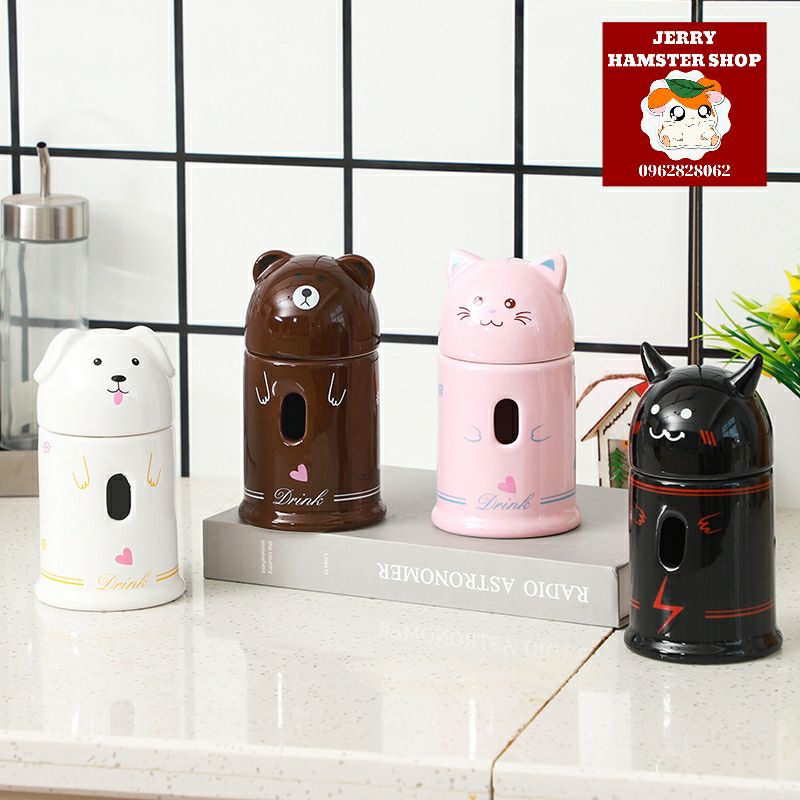 Đế sứ bình nước có nắp cho hamster và thú cưng nhỏ