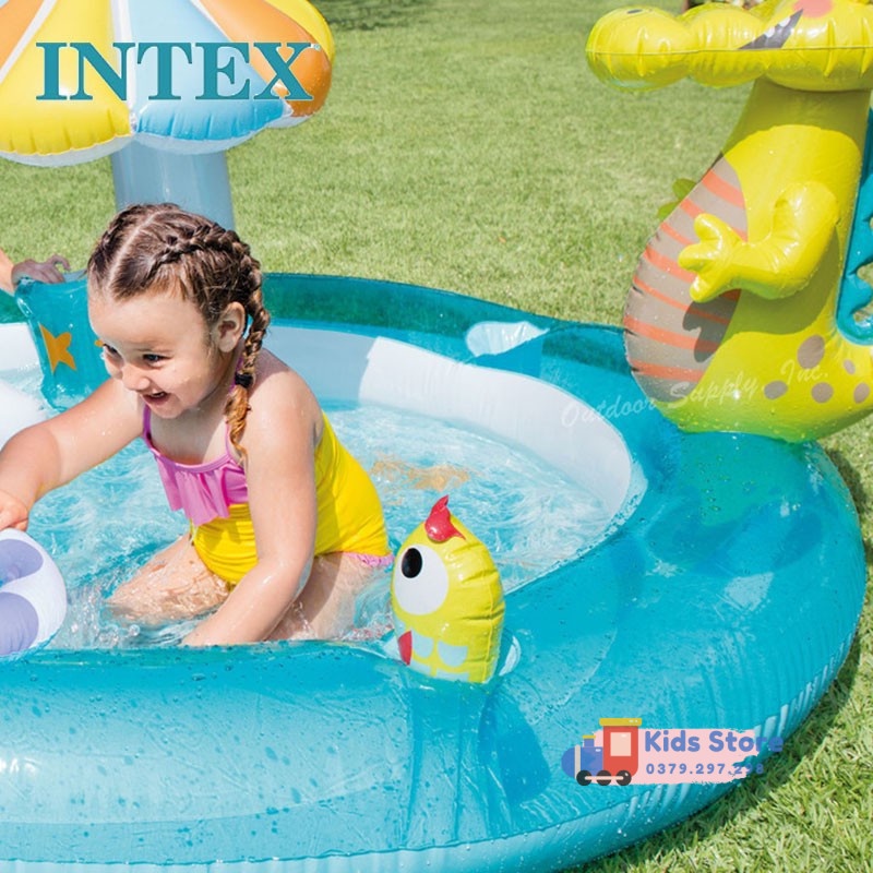 Bể Bơi Cầu Trượt INTEX Hình Khủng Long Siêu Đáng Yêu Mẫu Mới 2021 ❤️HOT SALE❤️