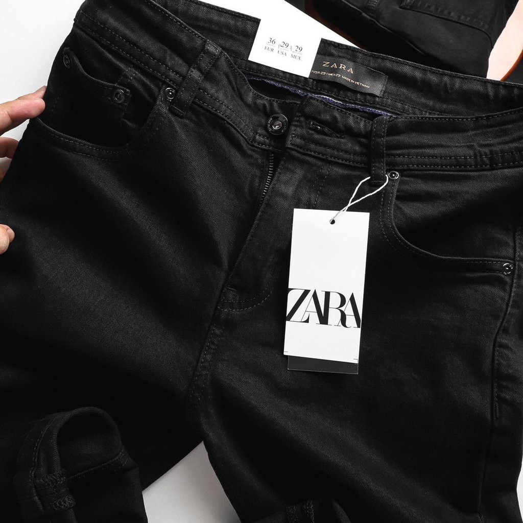 Quần jean nam đen rách gối vải xịn không xù không nhăn xuất khẩu cao cấp hàng shop