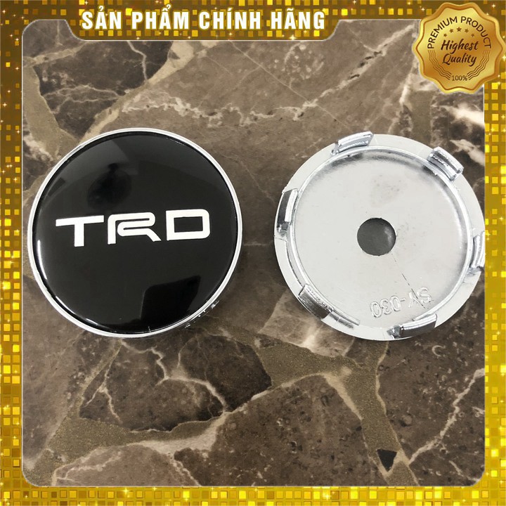 Logo chụp mâm, ốp lazang bánh xe ô tô Toyota Fortuner TRD đường kính 60mm AD