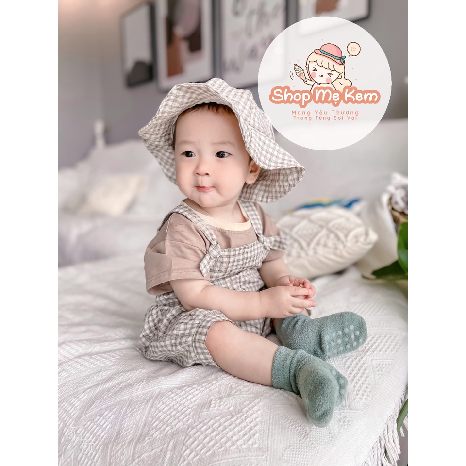 Set Yếm Bé Trai Style Hàn Tặng Kèm Mũ 5 - 15 Kg Vải Thun Mềm Mát Kèm Ảnh Thật