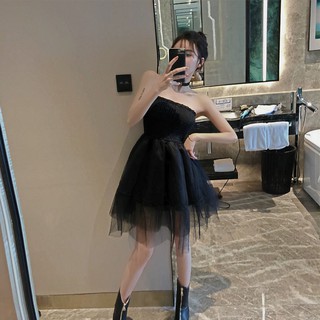 Đầm Ống Xòe Kèm Chocker Gợi Cảm