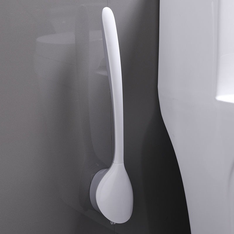 Chổi cọ toilet -chổi cọ nhà vệ sinh -Cọ bồn cầu silicon thông minh có hộp dán tường cao cấp tiện lợi