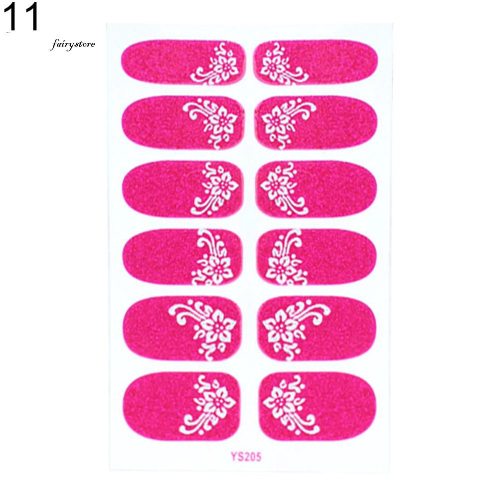 Set 12 tấm decal họa tiết hoa , ngôi sao dán móng nghệ thuật