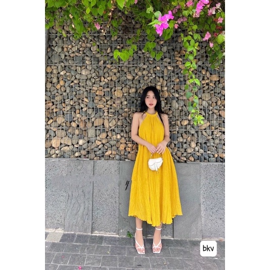 HANNY V17 Váy maxi cổ yếm dây