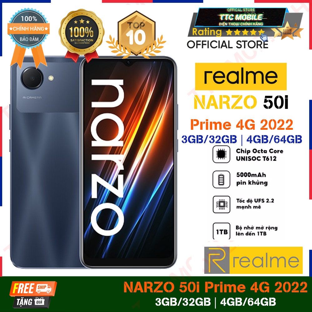 Điện Thoại Điện thoại Realme Narzo 50i 4GB|64GB-Chính hãng