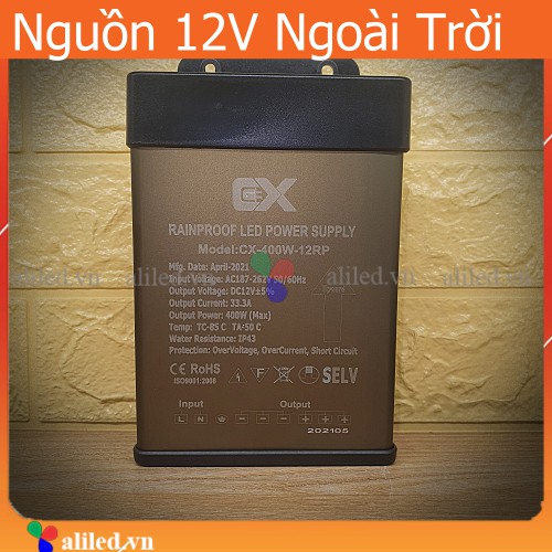 Nguồn 12V 33A vỏ nhôm tản nhiệt - Nguồn Ngoài trời 12V30A- Nguồn Adapter- Nguồn Ngoài trời 12V