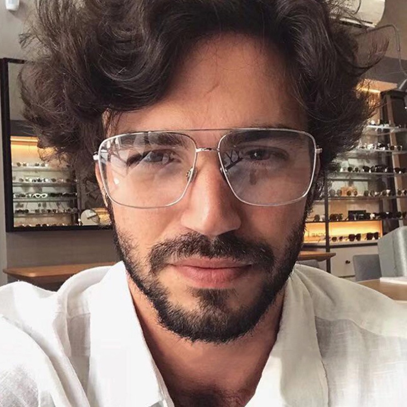 (YUZHU) Kính Mát Thời Trang Phương Tây Gọng Đôi Bằng Kim Loại Phong Cách Retro Hàng Không Dành Cho Nam Và Nữ