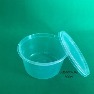 100 HỘP NHỰA TRÒN 500ML TL