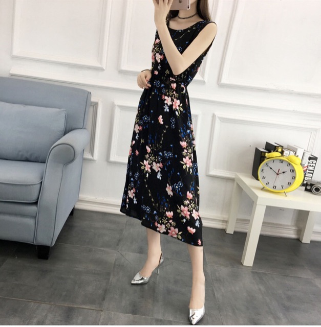 Đầm Thun Cotton Hoa Bohemian Dễ Thương Size XL-3XL - Lucky Girl shop