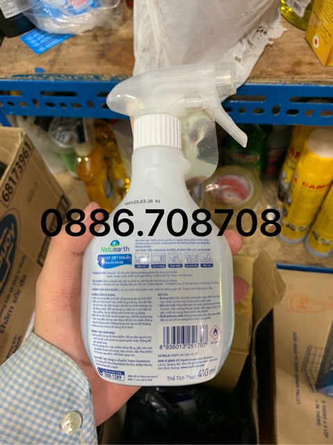 Xịt diệt khuẩn dùng cho nhà bếp Natuearth 410ml