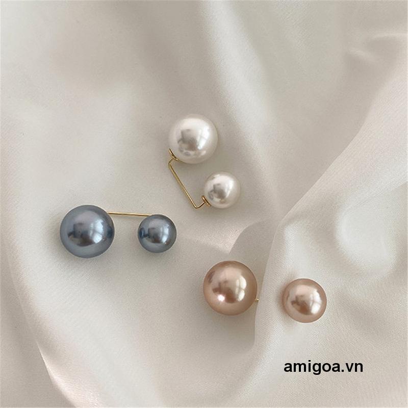 ✨✨TRÂM KẸP GHIM CÀI CỔ ÁO ĐÍNH HẠT NGỌC TRAI NHÂN TẠO TRẮNG ĐEN