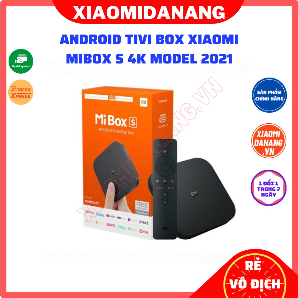 Android Tivi Box Xiaomi MiBox S 4K  MDZ-22-AB (PFJ4086EU) MODEL 2021 - Hàng Chính Hãng Digiworld