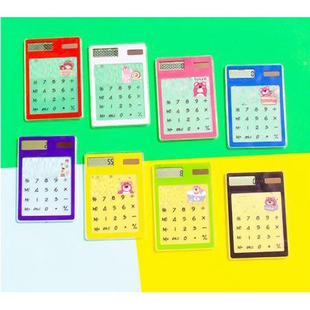 Máy Tính Bỏ Túi gấu dâu tây lotso thỏ stella cáo lina có pin năng lượng mặt trời MTTI31 công chúa cute  dễ thương