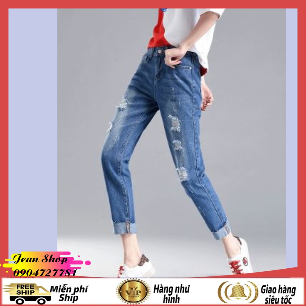 Quần bò nữ FREE SHIP Quần bò rách giá rẻ hàng Quảng Châu cao cấp- Quần jeans nữ cạp cao ống xuông tôn dáng Q23