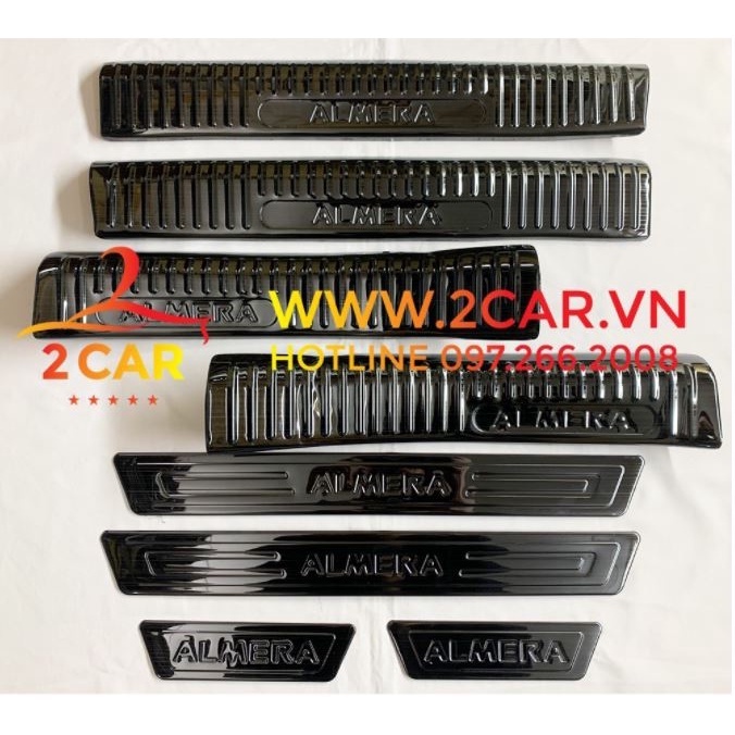 Đầy đủ phụ kiện xe Almera : Ốp tay nắm, hõm cửa, nắp bình xăng, vè mưa, lót cốp xe Nissan Almera 2021 2022