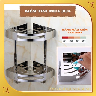 Kệ góc đôi phòng tắm để xà bông INOX 304 cao cấp