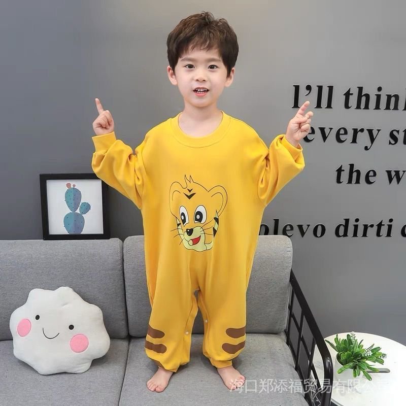 Bộ Đồ Ngủ Liền Thân Tay Dài Phong Cách Thời Trang Xuân Thu Dễ Thương Cho Bé