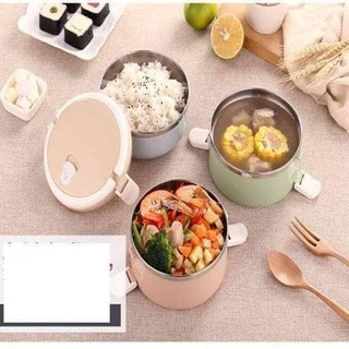 Cặp lồng đựng cơm lúa mạch 3 tầng ruột inox