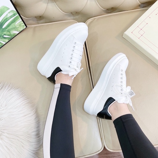 GIÀY sneaker MCQ,  McQueen nam nữ cao cấp gót đen da, nhung  dây lụa cao cấp sezi 36_ 43