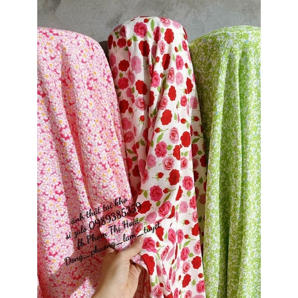 vải cotton đũi nhăn mềm mại co dãn may váy áo siêu xinh