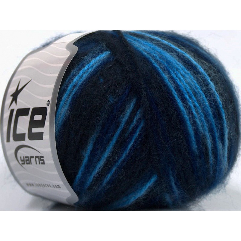 Len Ice Yarns mầu xanh navy và ngọc lam (Turquoise Navy Blue)