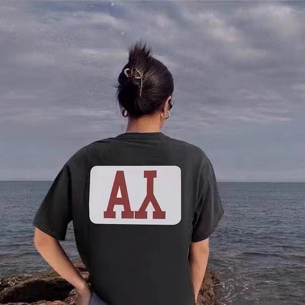 Askyurself AY letter loose T-shirt high street couple tide brand trend ins summer