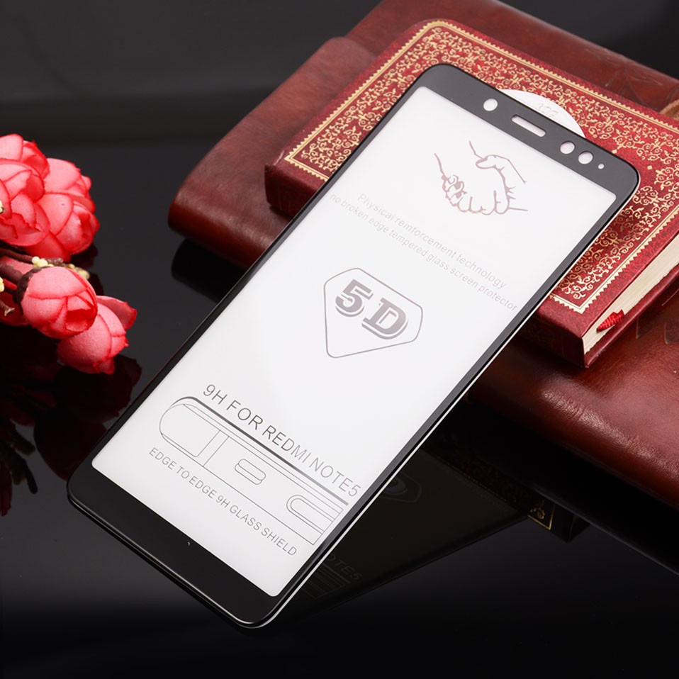 Kính cường lực full màn hình 5D Xiaomi Redmi Note 5 Pro (Đen)