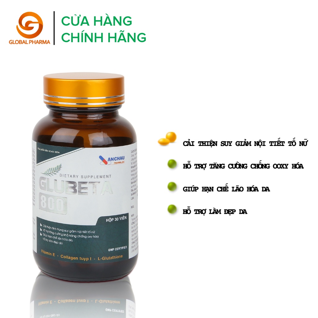 Viên uống hồi xuân sâm tố nữ Glubeta 800 An Châu cải thiện tình trạng suy giảm nội tiết tố nữ làm trắng sáng da