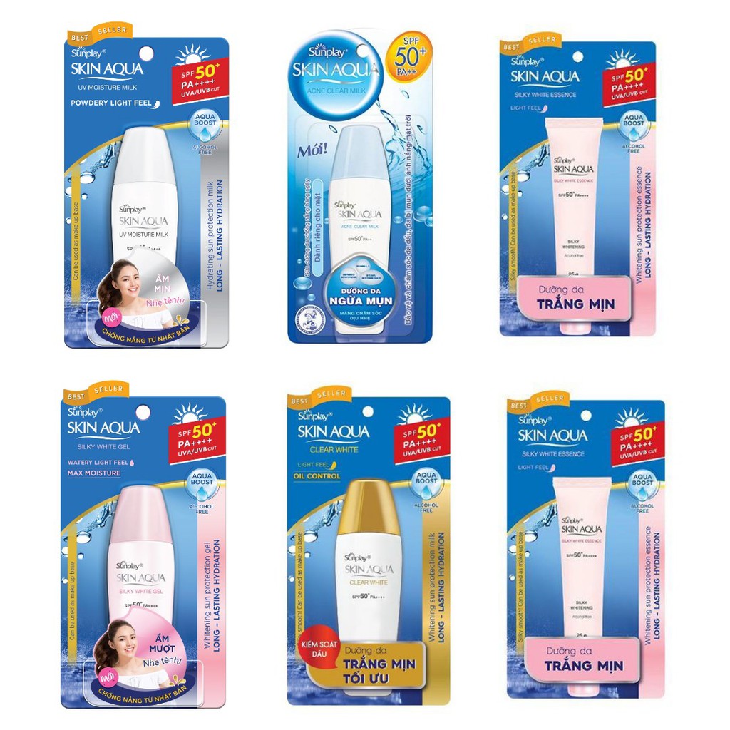 Sữa Chống Nắng Dưỡng Ẩm, Sáng Da, Ngừa Mụn Sunplay Skin Aqua SPF 50+ PA++++