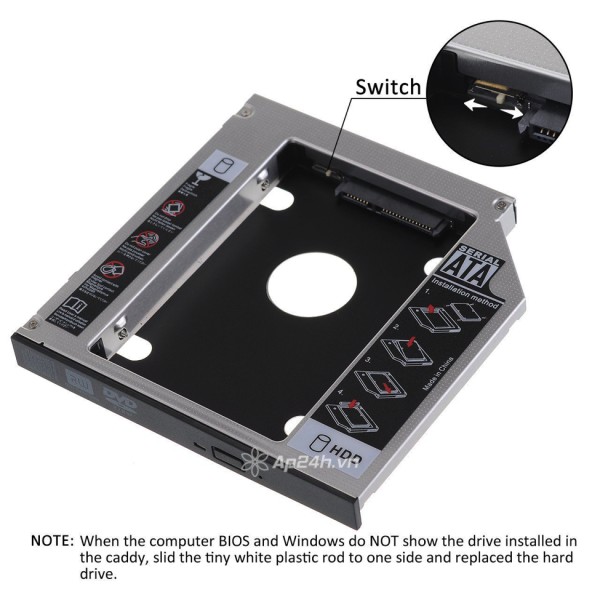 Khay Ổ Cứng Caddy Bay Mỏng , Dày (Gắn Ổ Cứng Thay Ổ Quang Laptop) | BigBuy360 - bigbuy360.vn