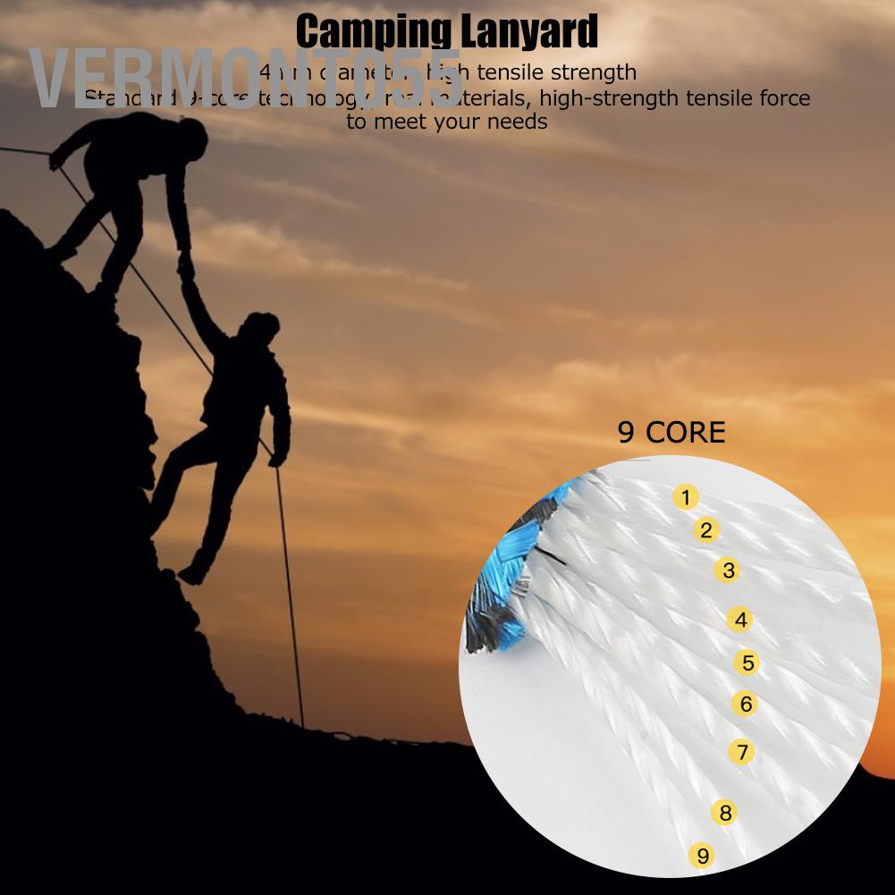 Có thể bán buôn 9 lõi Paracord cứu hộ buộc dây buộc dây buộc dây buộc dây buộc cho vòng đeo tay ngoài trời dệt Vermont055 Hàng giao ngay